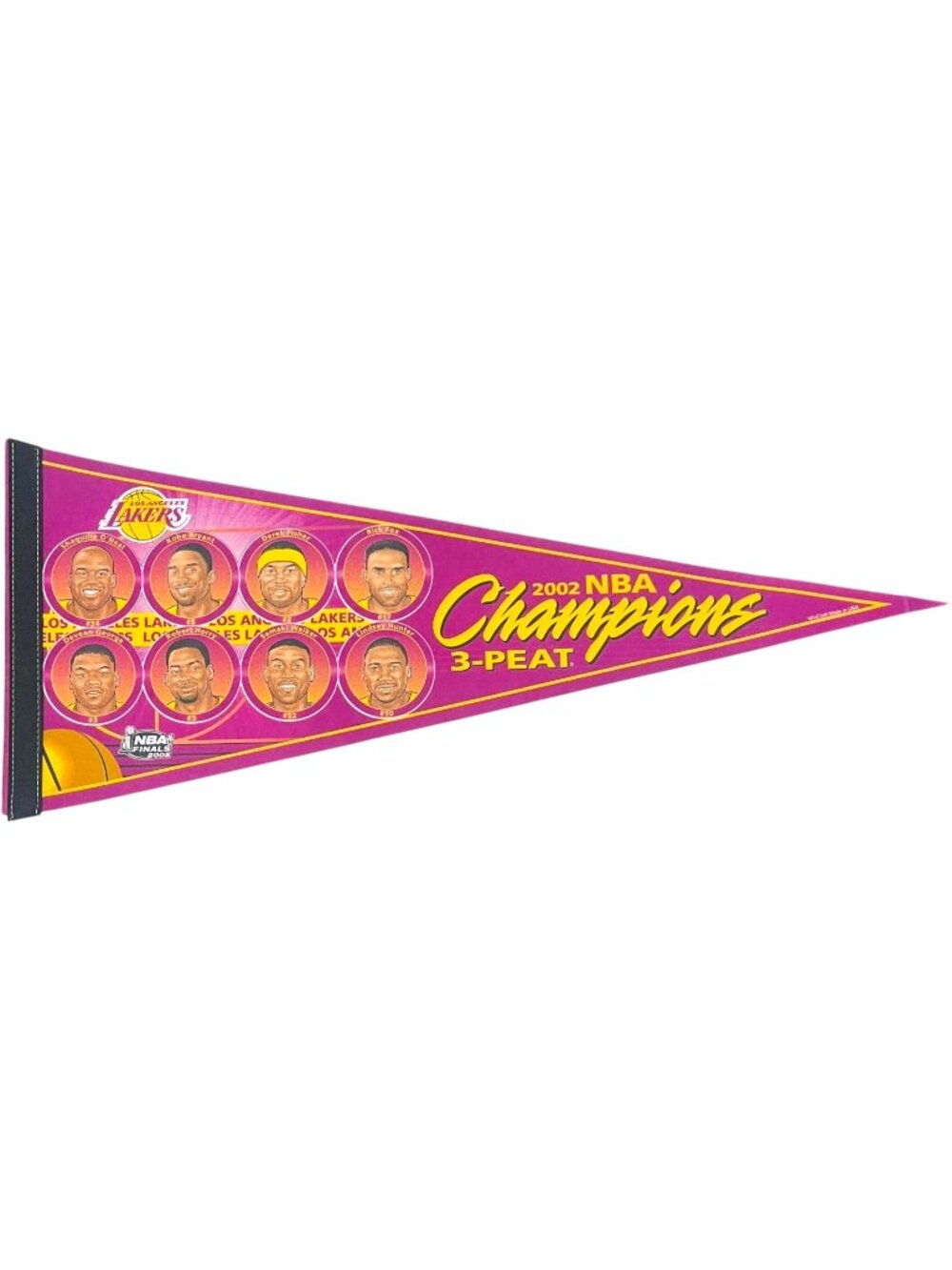 Los Angeles Lakers 2002 Champions 3-Peat Banner - Shaq, Kobe, Fisher, Horry